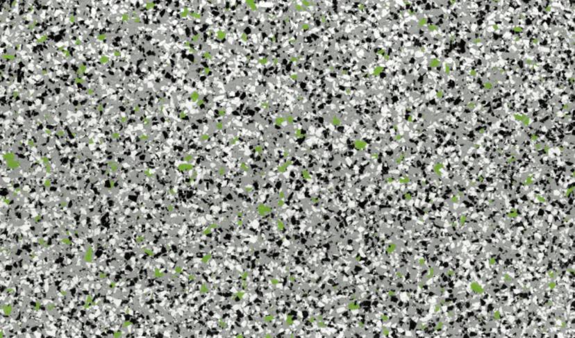 Cookies & Cream (S) on N43 Pipeline Grey Base with 5% Sour Apple Green Highlights flake colour – Resinox Coatings