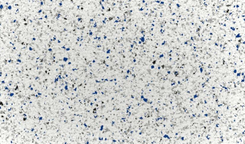 Ice (S) on N14 White Base with 5% Bubblegum Blue Highlights flake colour – Resinox Coatings