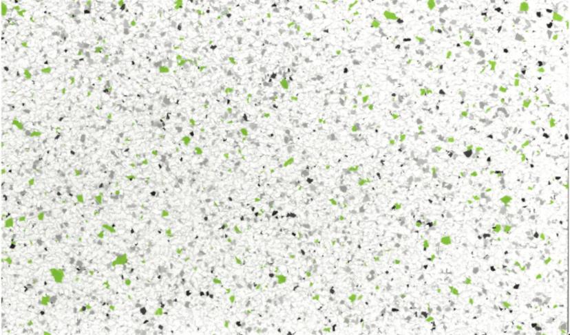Ice (S) on N14 White Base with 5% Sour Apple Green Highlights flake colour – Resinox Coatings