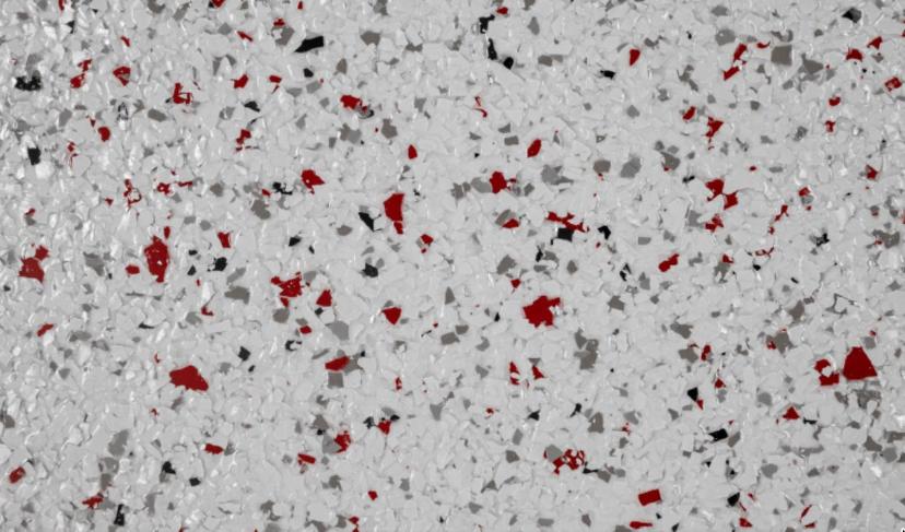 Ice (S) on N14 White Base with 5% Toffee Apple Red Highlights flake colour – Resinox Coatings